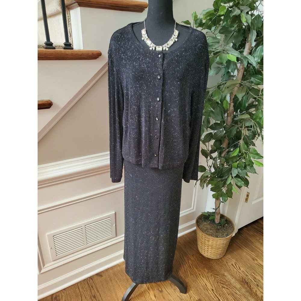 Ronni Nicole Black Acetate 2 Pieces Top&Maxi Dress